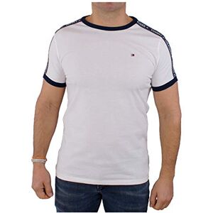 Tommy Hilfiger Herren T-Shirt Kurzarm Rundhalsausschnitt, Weiß (White), S Tommy Hilfiger Herren T-Shirt Kurzarm Rundhalsausschnitt, Weiß (White), S