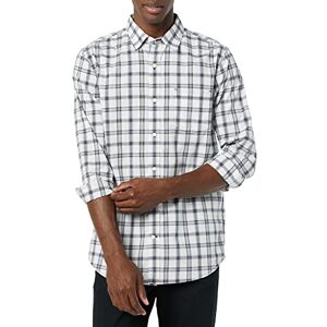 Amazon Essentials Herren Langärmeliges Hemd Aus Stretch-Popeline Mit Schlanker Passform, Dunkles Marineblau Weiß Karomuster, L Amazon Essentials Herren Langärmeliges Hemd Aus Stretch-Popeline Mit Schlanker Passform, Dunkles Marineblau Weiß Karomuster, L