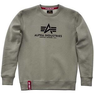 Alpha Herren Basic Pullover Sweatshirt, Olive, M Alpha Herren Basic Pullover Sweatshirt, Olive, M