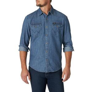Wrangler Iconic Jeanshemd mit Druckknöpfen für Herren, reguläre Passform, XL Wrangler Iconic Jeanshemd mit Druckknöpfen für Herren, reguläre Passform, XL