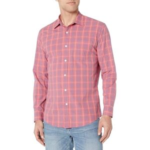 Amazon Essentials Herren Langärmeliges Business Hemd aus Popeline, Normale Passform, Blau Verwaschenes Rot Karomuster, XL Amazon Essentials Herren Langärmeliges Business Hemd aus Popeline, Normale Passform, Blau Verwaschenes Rot Karomuster, XL