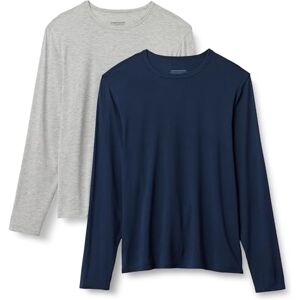 Amazon Essentials Herren-Unterhemd aus superweichem Modal, langärmelig, Mittelgrau meliert/Marineblau, Größe XS Amazon Essentials Herren-Unterhemd aus superweichem Modal, langärmelig, Mittelgrau meliert/Marineblau, Größe XS