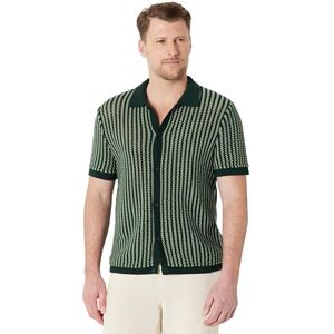 Amazon Essentials Herren Relaxed-Fit Freizeit-Strickhemd mit Knopfleiste, Dunkelgrün Gestreift, L Amazon Essentials Herren Relaxed-Fit Freizeit-Strickhemd mit Knopfleiste, Dunkelgrün Gestreift, L