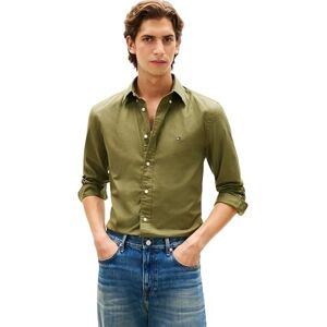 Tommy Hilfiger Herren Hemd Flex Poplin Solid Regular Fit, Grün (Dark Artichoke), XL Tommy Hilfiger Herren Hemd Flex Poplin Solid Regular Fit, Grün (Dark Artichoke), XL