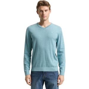 TOM TAILOR Herren 1039811 Strickpullover mit V-Ausschnitt, 39104 Tourmaline Melange, XXL TOM TAILOR Herren 1039811 Strickpullover mit V-Ausschnitt, 39104 Tourmaline Melange, XXL