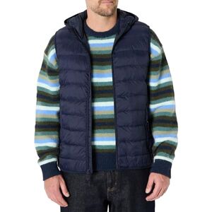 Amazon Essentials Herren Leichte Wasserabweisende Regular-Fit-Steppweste mit Kapuze, Marineblau, M Amazon Essentials Herren Leichte Wasserabweisende Regular-Fit-Steppweste mit Kapuze, Marineblau, M