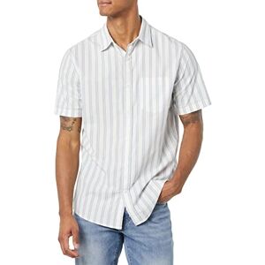 Amazon Essentials Herren Kurzarm-Hemd aus Stretch-Popeline, Normale Passform (in Übergrößen erhältlich), Blau Grau Weiß Streifen, 5XL Große Größen Amazon Essentials Herren Kurzarm-Hemd aus Stretch-Popeline, Normale Passform (in Übergrößen erhältlich), Blau Grau Weiß Streifen, 5XL Große Größen