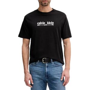 Calvin Herren T-Shirt Kurzarm Graphic mit Rundhalsausschnitt, Schwarz (Black), L Calvin Herren T-Shirt Kurzarm Graphic mit Rundhalsausschnitt, Schwarz (Black), L