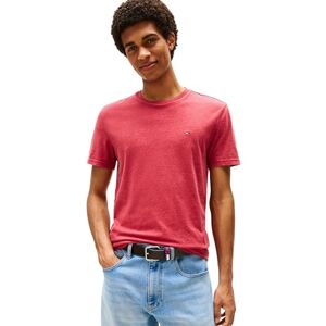 Tommy Jeans Herren T-Shirt Kurzarm Tee Rundhalsausschnitt, Rot (Sapphire Red Htr), S Tommy Jeans Herren T-Shirt Kurzarm Tee Rundhalsausschnitt, Rot (Sapphire Red Htr), S