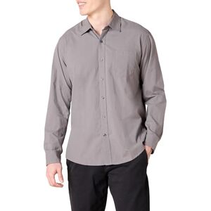 Amazon Essentials Herren Langärmeliges Business Hemd aus Popeline, Normale Passform, Grau, L Amazon Essentials Herren Langärmeliges Business Hemd aus Popeline, Normale Passform, Grau, L