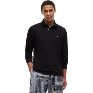 Tommy Hilfiger Herren Poloshirt Langarm Regular Fit mit Knopfleiste, Schwarz (Black), L Tommy Hilfiger Herren Poloshirt Langarm Regular Fit mit Knopfleiste, Schwarz (Black), L