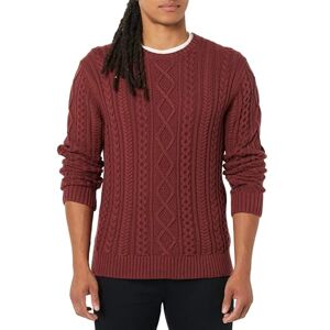 Amazon Essentials Herren Pullover mit Langen Ärmeln und Rundhalsausschnitt aus 100% Baumwolle mit Zopfmuster, Ochsenblutrot, XS Amazon Essentials Herren Pullover mit Langen Ärmeln und Rundhalsausschnitt aus 100% Baumwolle mit Zopfmuster, Ochsenblutrot, XS
