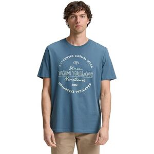 TOM TAILOR T-Shirt mit Herz-Print, Sky Captain Blue, L TOM TAILOR T-Shirt mit Herz-Print, Sky Captain Blue, L