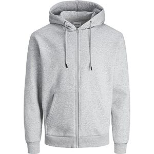 JACK & JONES Herren Veste Sweat-Shirt Jjebradley Sweat Zip Hood Noos, Light Grey Melange, S JACK & JONES Herren Veste Sweat-Shirt Jjebradley Sweat Zip Hood Noos, Light Grey Melange, S