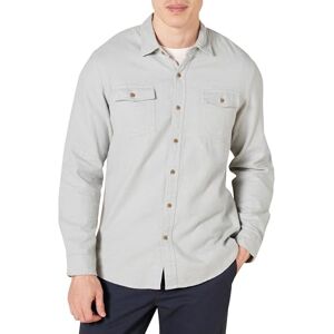 Amazon Essentials Herren Langärmeliges Flanell-Hemdjacke mit Brusttaschen, Schmale Passform, Light Grey Heather, XS Amazon Essentials Herren Langärmeliges Flanell-Hemdjacke mit Brusttaschen, Schmale Passform, Light Grey Heather, XS