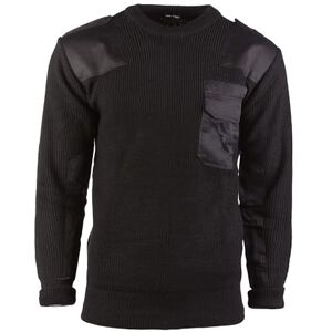 Mil-Tec Pullover BW Polyacryl Herren • Bundeswehr Pullover Männer • Warmer Strickpullover • Verstärkte Ellbogen & Schultern • Atmungsaktiv • Als Winterpullover & Arbeitspullover • Schwarz, Größe: 50 Mil-Tec Pullover BW Polyacryl Herren • Bundeswehr Pullover Männer • Warmer Strickpullover • Verstärkte Ellbogen & Schultern • Atmungsaktiv • Als Winterpullover & Arbeitspullover • Schwarz, Größe: 50