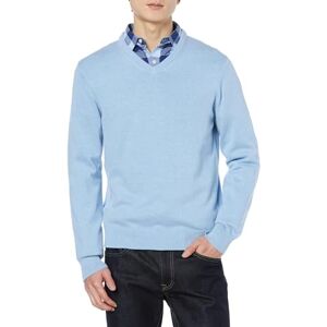 Amazon Essentials Herren V-Ausschnitt Pullover aus Baumwolle, Normale Passform, Light Blue Heather, XS Amazon Essentials Herren V-Ausschnitt Pullover aus Baumwolle, Normale Passform, Light Blue Heather, XS