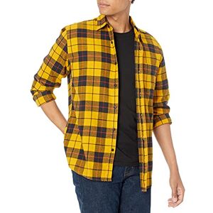 Amazon Essentials Herren Langarmhemd aus Flanell (in Übergröße erhältlich), Gelb Karomuster, S Amazon Essentials Herren Langarmhemd aus Flanell (in Übergröße erhältlich), Gelb Karomuster, S