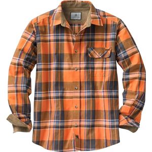 Legendary Whitetails Buck Camp Herren-Flanellhemd, langärmelig, Karohemd mit Knopfleiste, Freizeithemd für Herren mit Kordsamt-Ärmelbündchen, Herbst- und Winterkleidung, orange (Canyon Plaid), Größe Legendary Whitetails Buck Camp Herren-Flanellhemd, langärmelig, Karohemd mit Knopfleiste, Freizeithemd für Herren mit Kordsamt-Ärmelbündchen, Herbst- und Winterkleidung, orange (Canyon Plaid), Größe