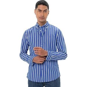 Tommy Hilfiger Herren Hemd Flex Poplin Nautical aus Baumwolle, Mehrfarbig (Optic White/Wedge Blue), S Tommy Hilfiger Herren Hemd Flex Poplin Nautical aus Baumwolle, Mehrfarbig (Optic White/Wedge Blue), S