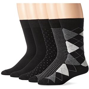 Amazon Essentials Herren Bequeme Gemusterte Kleidersocken, 5 Paar, Schwarz/Punkte/Kariert/Streifen, 48-48 Amazon Essentials Herren Bequeme Gemusterte Kleidersocken, 5 Paar, Schwarz/Punkte/Kariert/Streifen, 48-48