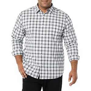 Amazon Essentials Herren Langärmeliges Business Hemd aus Popeline Normale Passform, Marineblau Weiß Karomuster, L Amazon Essentials Herren Langärmeliges Business Hemd aus Popeline Normale Passform, Marineblau Weiß Karomuster, L