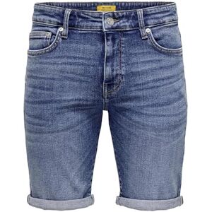 Only & Sons Herren Jeans Shorts ONSPly Denim Bermuda mit Aufschlag 22028773 Dark Blue Denim L Only & Sons Herren Jeans Shorts ONSPly Denim Bermuda mit Aufschlag 22028773 Dark Blue Denim L