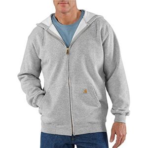 Carhartt , Herren, Weites, mittelschweres Sweatshirt mit durchgehendem Reißverschluss, Grau meliert, XS Carhartt , Herren, Weites, mittelschweres Sweatshirt mit durchgehendem Reißverschluss, Grau meliert, XS