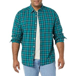 Amazon Essentials Herren Langärmeliges Business Hemd aus Popeline Normale Passform, Gold Grün Kariert, XL Amazon Essentials Herren Langärmeliges Business Hemd aus Popeline Normale Passform, Gold Grün Kariert, XL