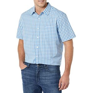 Amazon Essentials Herren Kurzarm-Hemd aus Stretch-Popeline, Normale Passform (in Übergrößen erhältlich), Hellblau Weiß Vichy-muster, 3XL Große Größen Tall Amazon Essentials Herren Kurzarm-Hemd aus Stretch-Popeline, Normale Passform (in Übergrößen erhältlich), Hellblau Weiß Vichy-muster, 3XL Große Größen Tall