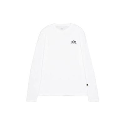 Alpha Herren Basic Small Logo Longsleeve White Alpha Herren Basic Small Logo Longsleeve White