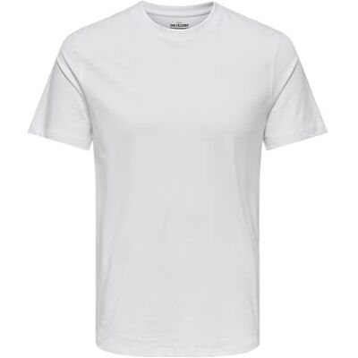 Only & Sons Herren Rundhals T-Shirt ONSMAX Life Regular Fit XS S M L XL XXL, Größe:XXL, Farbe:White 22025208 Only & Sons Herren Rundhals T-Shirt ONSMAX Life Regular Fit XS S M L XL XXL, Größe:XXL, Farbe:White 22025208