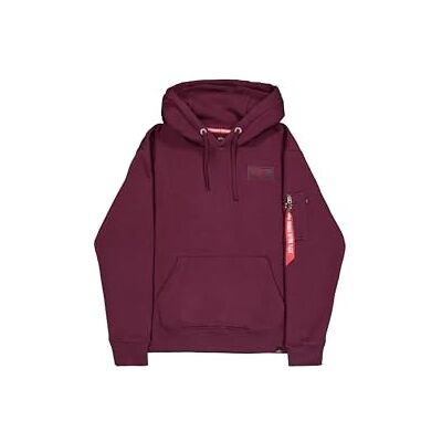Alpha Herren Back Print Hoodie, Dark Cherry, L Alpha Herren Back Print Hoodie, Dark Cherry, L