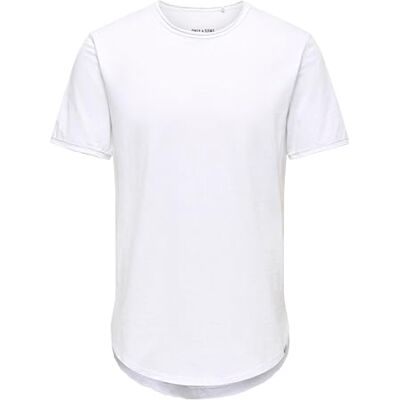 Only & Sons Herren O&S Rundhals T-Shirt Langes Einfarbiges Kurzarm Shirt Basic Shortsleeve aus Baumwolle ONSBENNE Only & Sons Herren O&S Rundhals T-Shirt Langes Einfarbiges Kurzarm Shirt Basic Shortsleeve aus Baumwolle ONSBENNE