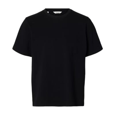 SELECTED MEN Herren Slhatlas Ss O-Neck Tee, Black, Large SELECTED MEN Herren Slhatlas Ss O-Neck Tee, Black, Large