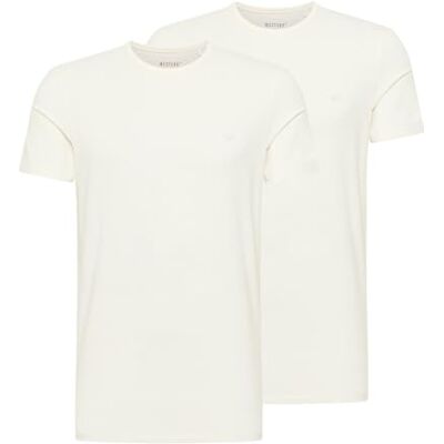 MUSTANG Herren T-Shirt Allen 2er Pack Regular Fit S- 3XL Weiss Schwarz Stretch, Größe:XXL, Farbe:Genaral White 2045 MUSTANG Herren T-Shirt Allen 2er Pack Regular Fit S- 3XL Weiss Schwarz Stretch, Größe:XXL, Farbe:Genaral White 2045
