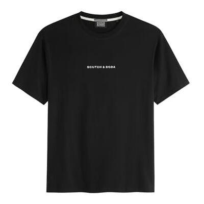 Scotch & Soda Herren T-Shirt Core Logo Front Chest T-Shirt, Schwarz,XXL Scotch & Soda Herren T-Shirt Core Logo Front Chest T-Shirt, Schwarz,XXL