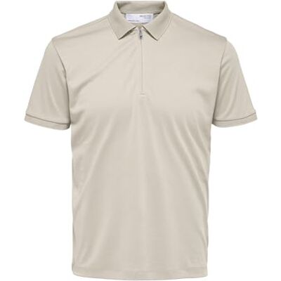 SELECTED HOMME Selected Femme Herren Slhfave Zip Poloshirt, Oatmeal, XL EU SELECTED HOMME Selected Femme Herren Slhfave Zip Poloshirt, Oatmeal, XL EU