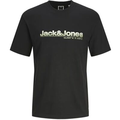 JACK & JONES Herren Kurzarmshirt T-Shirt Jcopuff Tee Crew Neck, Farbe:Schwarz, Artikel:-Black, Größe:M JACK & JONES Herren Kurzarmshirt T-Shirt Jcopuff Tee Crew Neck, Farbe:Schwarz, Artikel:-Black, Größe:M