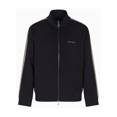 Giorgio Armani Men's Long Sleeve Side Logo Lettering Zip Closure, Sweatshirt, Blue, XXL Giorgio Armani Men's Long Sleeve Side Logo Lettering Zip Closure, Sweatshirt, Blue, XXL