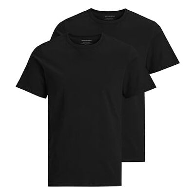 JACK & JONES Herren Jacbasic Crew Neck Tee 2 Pack T Shirt, Schwarz, M EU JACK & JONES Herren Jacbasic Crew Neck Tee 2 Pack T Shirt, Schwarz, M EU