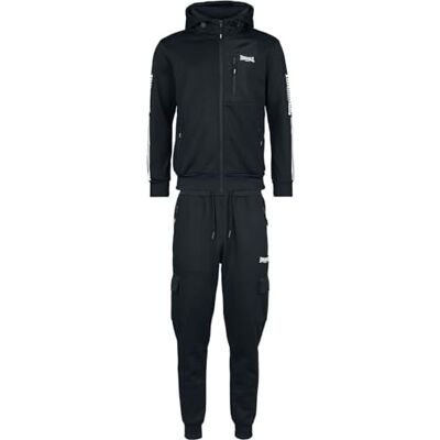 Lonsdale Herren Trainingsanzug mit Kapuze normale Passform BULOUGH 3XL, Black/White Lonsdale Herren Trainingsanzug mit Kapuze normale Passform BULOUGH 3XL, Black/White