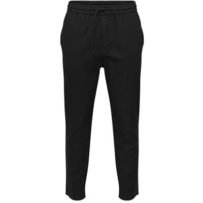 Only & Sons Herren Sweatpant ONSLINUS Crop LIN Tapered Fit XS S M L XL XXL, Größe:M, Farbe:Black 22024966 Only & Sons Herren Sweatpant ONSLINUS Crop LIN Tapered Fit XS S M L XL XXL, Größe:M, Farbe:Black 22024966