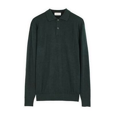 Diana Studio Herren Langarm-Poloshirt Aus 100% Merinowolle Polo Sweater, Dark Green, XXL EU Diana Studio Herren Langarm-Poloshirt Aus 100% Merinowolle Polo Sweater, Dark Green, XXL EU