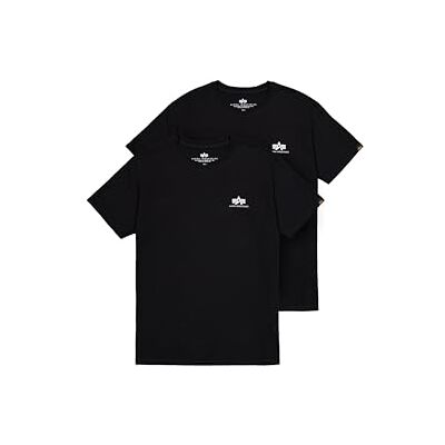 Alpha Herren Basic Small Logo 2 Pack T-Shirt, Black, XL Alpha Herren Basic Small Logo 2 Pack T-Shirt, Black, XL