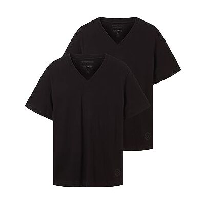 TOM TAILOR Herren Doppelpack T-Shirt mit V-Ausschnitt aus Baumwolle TOM TAILOR Herren Doppelpack T-Shirt mit V-Ausschnitt aus Baumwolle