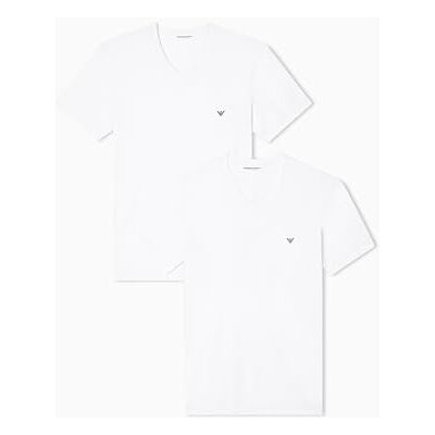 Giorgio Armani Herren-T-Shirt, V-Ausschnitt, 2er-Pack, weiß/weiß, L Giorgio Armani Herren-T-Shirt, V-Ausschnitt, 2er-Pack, weiß/weiß, L