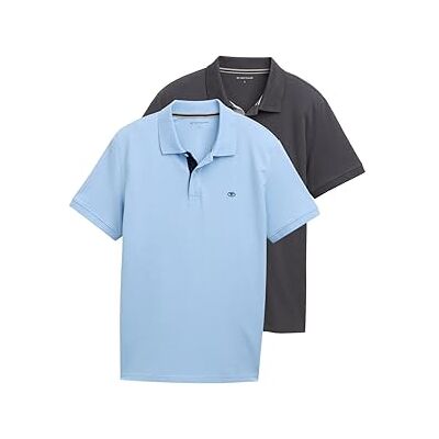 TOM TAILOR Herren 1044879 Poloshirt, 32245 Washed Out Middle Blue, XXL EU TOM TAILOR Herren 1044879 Poloshirt, 32245 Washed Out Middle Blue, XXL EU
