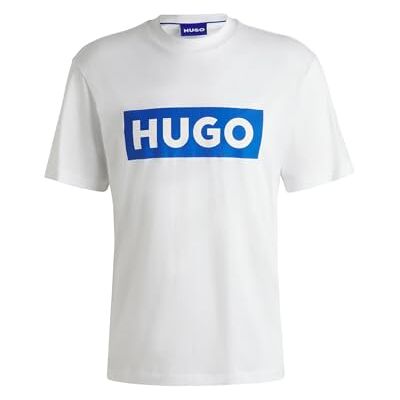 HUGO Herren Nico T-Shirt aus Baumwoll-Jersey mit Logo-Print Weiß S HUGO Herren Nico T-Shirt aus Baumwoll-Jersey mit Logo-Print Weiß S