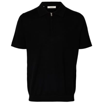SELECTED MEN Slhtray Ss Knit Half Zip Polo Noos SELECTED MEN Slhtray Ss Knit Half Zip Polo Noos
